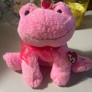 Collectible TY Pink Plush Frog